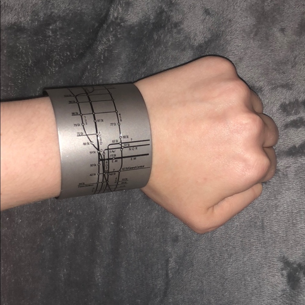 Unique NYC Subway Map Metal Cuff Bracelet